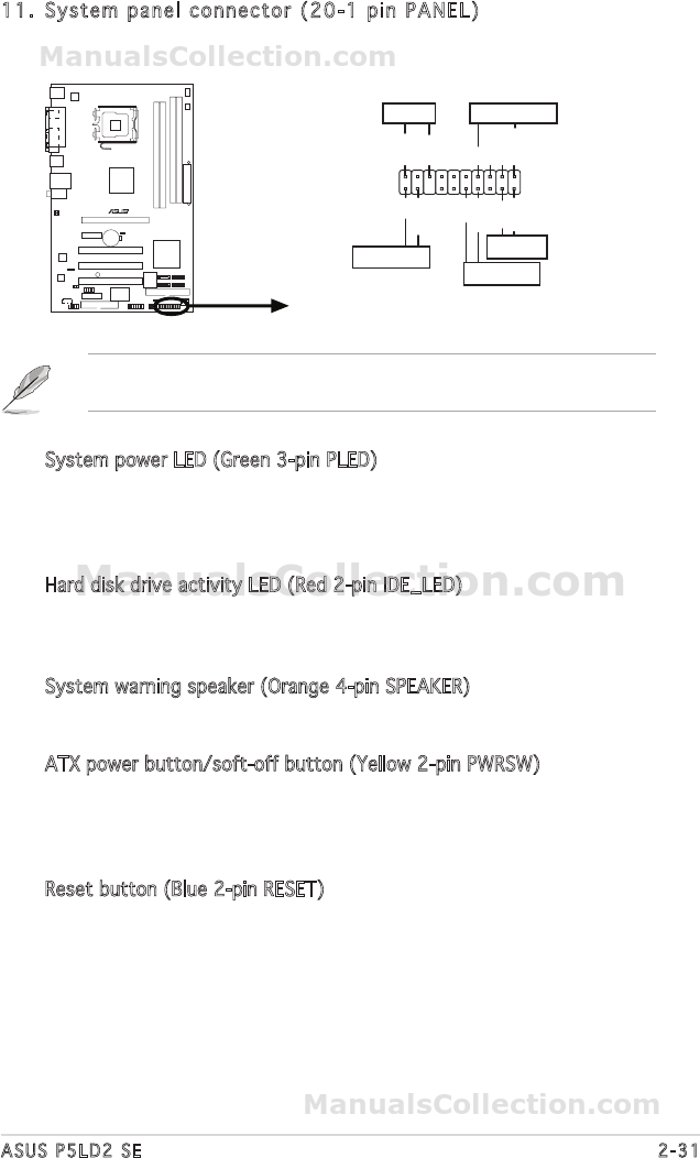 Asus p5k схема подключения