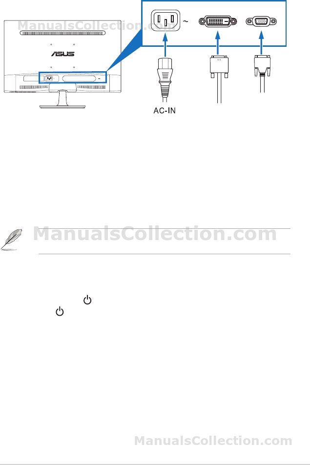 Asus Vs229da W 2 4 Connecting The Cables 2 5 Turning On The Monitor Vs229 Series User Guide English