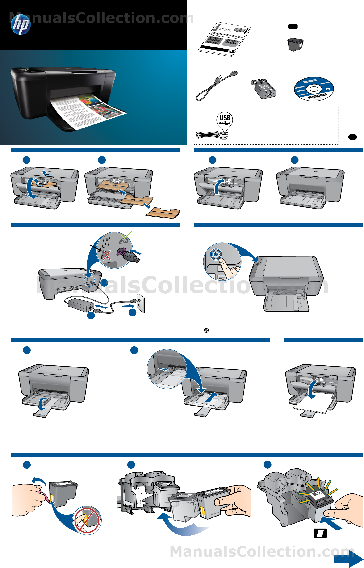 Hp deskjet f2418 setup guide english 