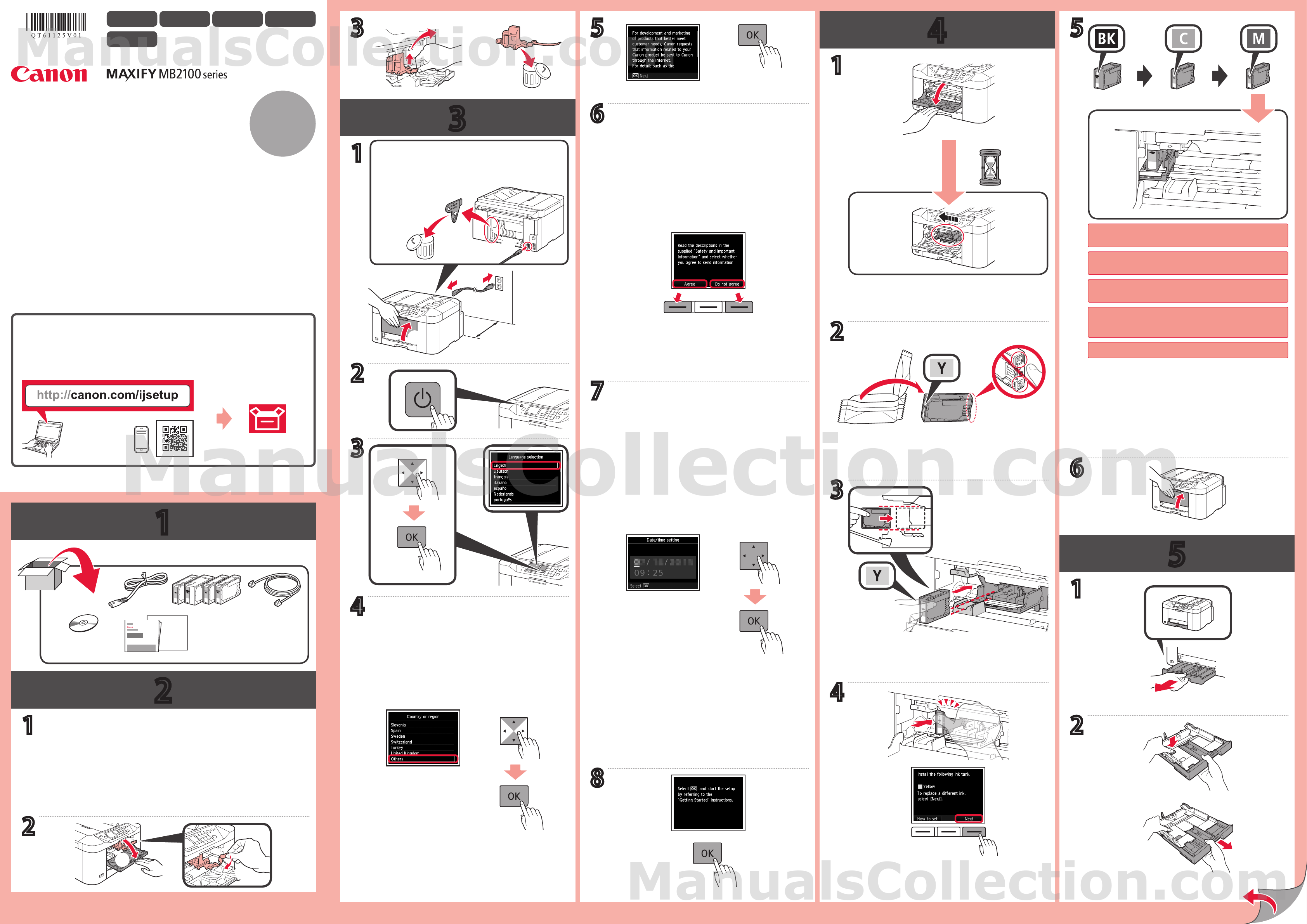 Canon MAXIFY MB2140 MB2100 Getting Started Guide (device setup part